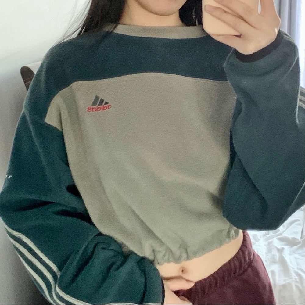 vintage adidas reworked oversized cropped sweater